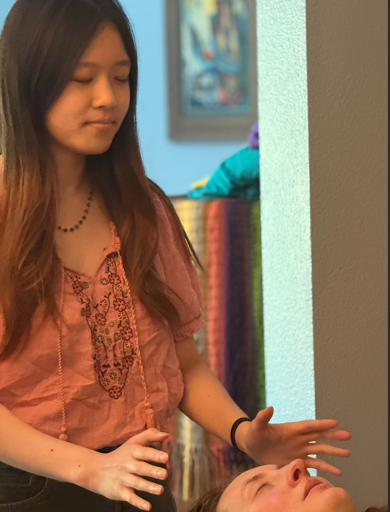 Leilany Rose performing energy healing